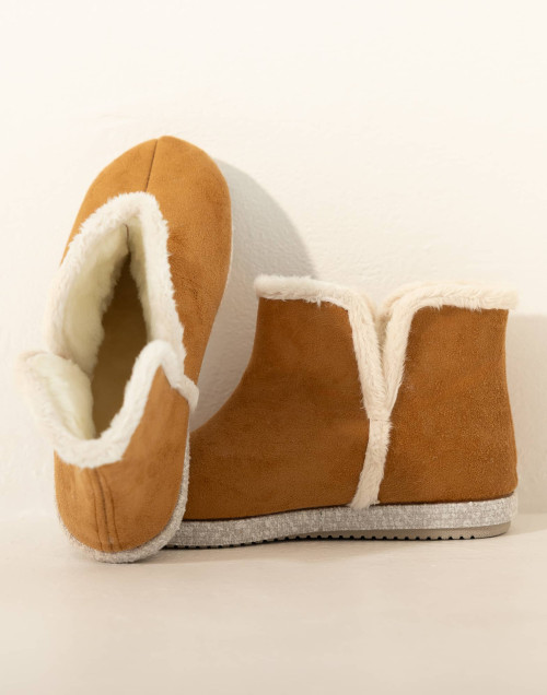 Suede-Effect booties LASUITE 396E Tan
