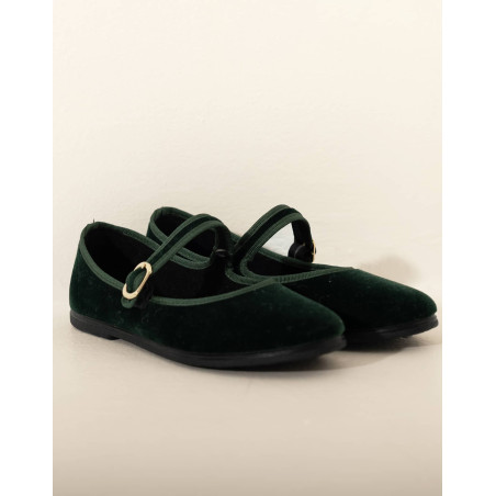 Ballerines en velours LA SUITE Vert | Le Chat