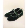 Velour ballet slippers LA SUITE Green
