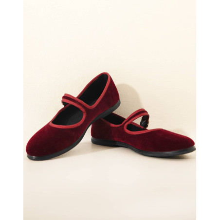 Ballerines en velours LA SUITE Bordeaux | Le Chat