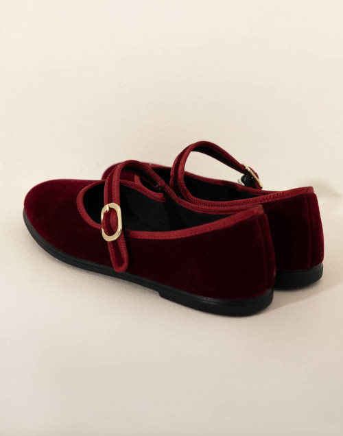 Ballerines en velours LA SUITE Bordeaux