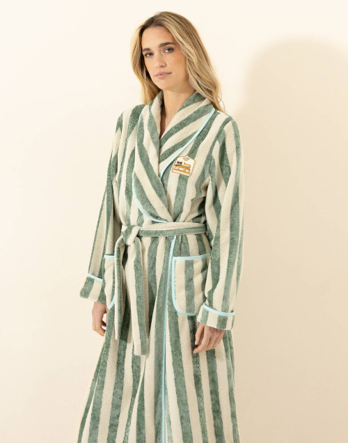 Terry towelling Dressing gown LA SUITE Sage | Le Chat
