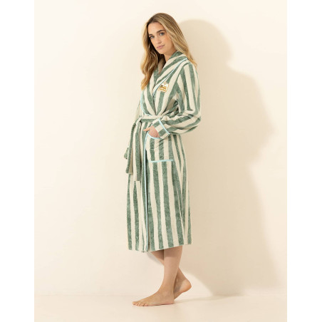Terry towelling Dressing gown LA SUITE Sage | Le Chat
