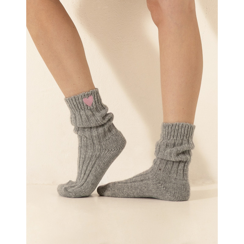 Wool socks LA SUITE Marl Grey | Le Chat