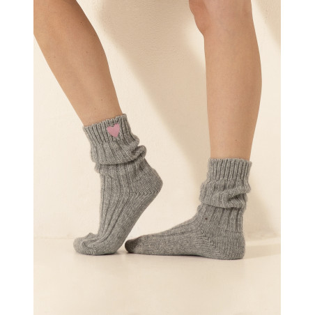 Wool socks LA SUITE Marl Grey | Le Chat