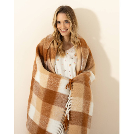 Plaid en acrylique LASUITE 395 Caramel | Le Chat