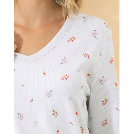 Chemise de nuit en coton SONGE Ciel | Le Chat
