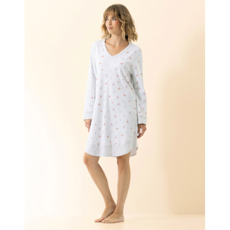 Chemise de nuit en coton SONGE Ciel | Le Chat