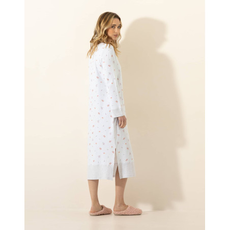 Chemise de nuit longue en coton SONGE Ciel | Le Chat