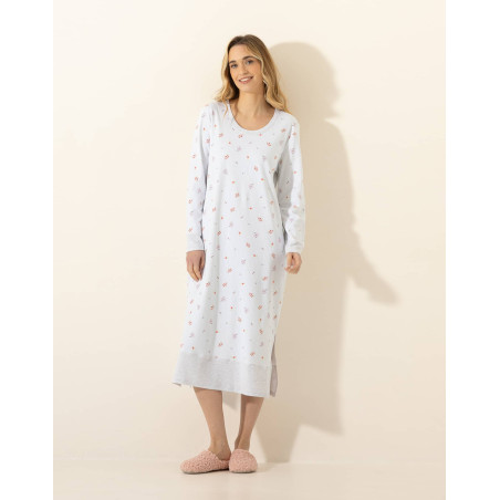 Chemise de nuit longue en coton SONGE Ciel | Le Chat