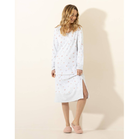 Chemise de nuit longue en coton SONGE Ciel | Le Chat