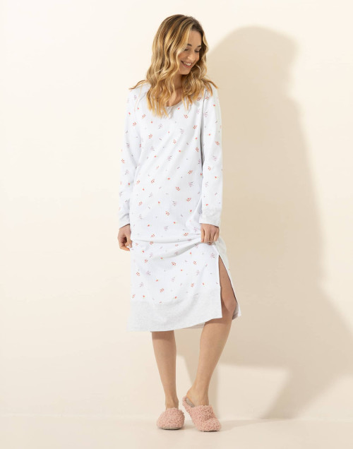 Chemise de nuit longue en coton SONGE Ciel
