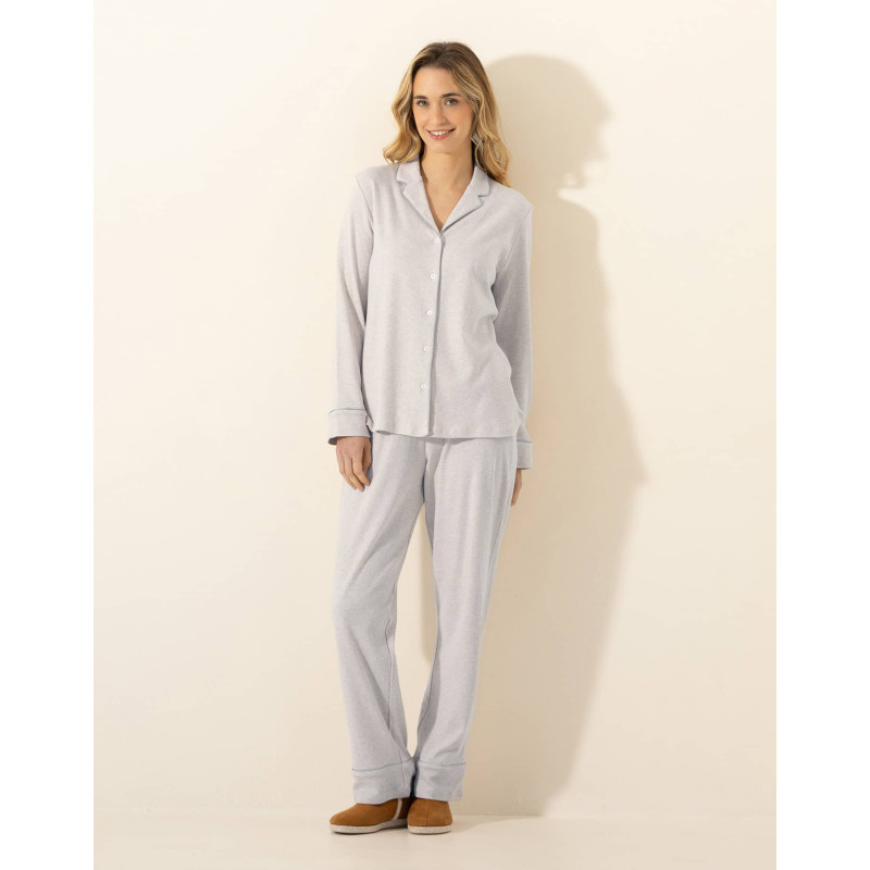 Pyjama en coton SONGE Gris Chine | Le Chat