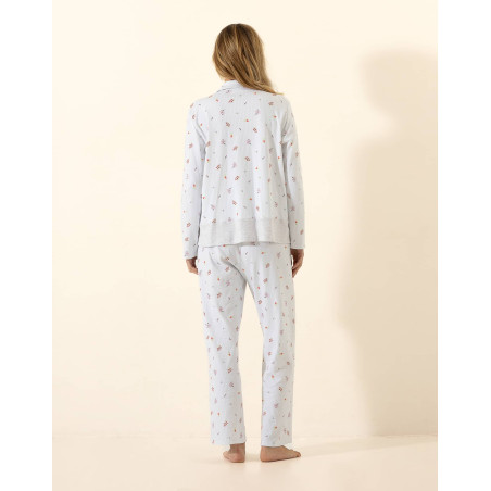 Pyjama boutonné en coton SONGE Ciel | Le Chat
