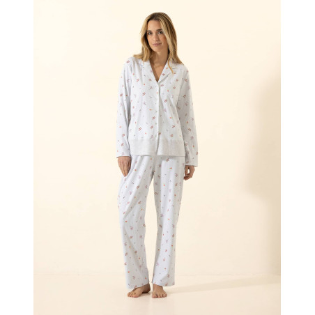 Pyjama boutonné en coton SONGE Ciel | Le Chat