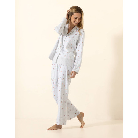 Pyjama boutonné en coton SONGE Ciel | Le Chat