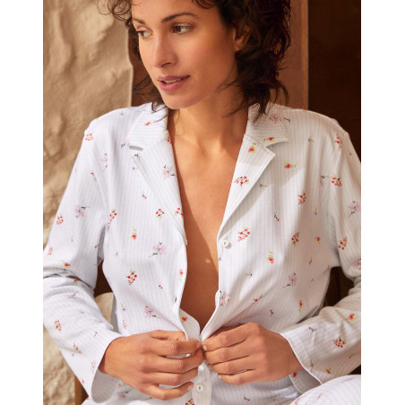 Pyjama boutonné en coton SONGE Ciel | Le Chat