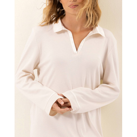 Chemise de nuit en viscose PHILO Ecru