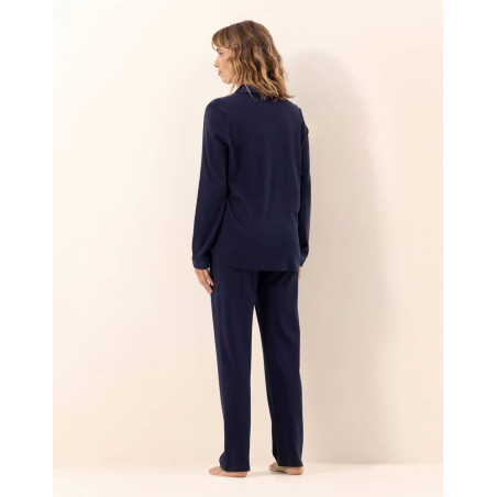 Pyjama boutonné en coton PHILO Marine