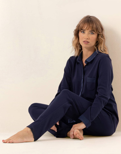 Button-up cotton pyjamas PHILO Navy