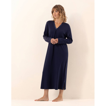 Chemise de nuit en coton PHILO Marine