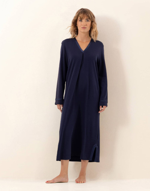 Chemise de nuit en coton PHILO Marine
