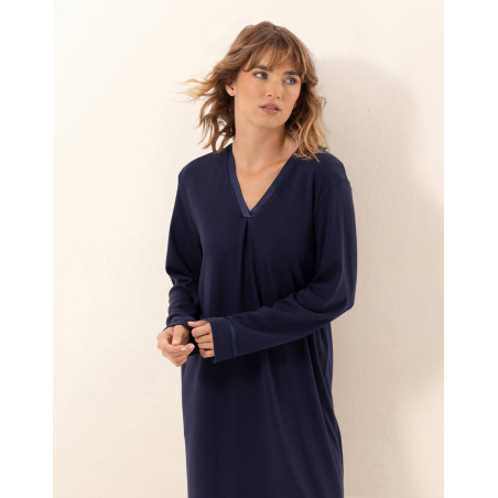 Cotton nightdress PHILO Navy
