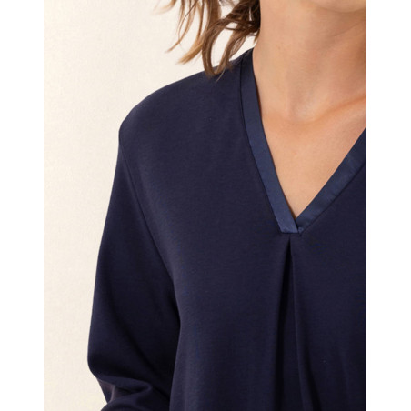 Chemise de nuit en coton PHILO Marine