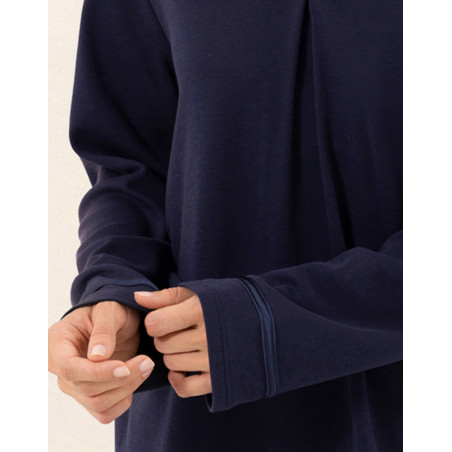 Chemise de nuit en coton PHILO Marine
