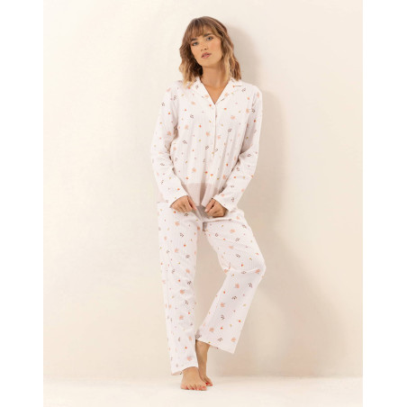 Pyjama boutonné en coton SONGE Beige