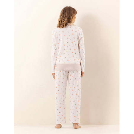Pyjama boutonné en coton SONGE Beige
