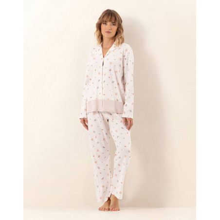 Pyjama boutonné en coton SONGE Beige