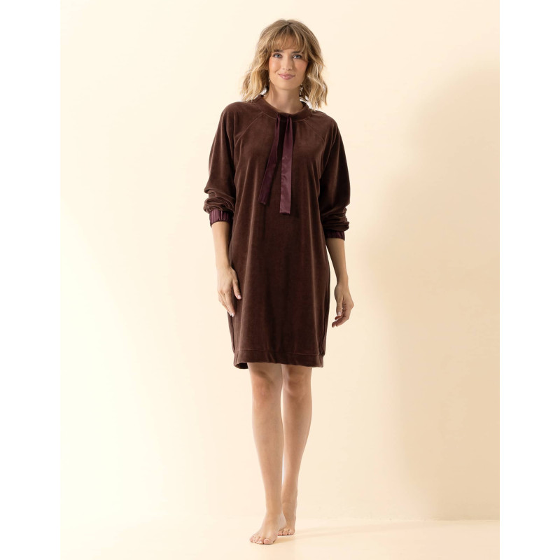 Velour dress PSYCHE Chocolate