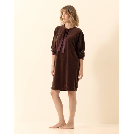 Velour dress PSYCHE Chocolate
