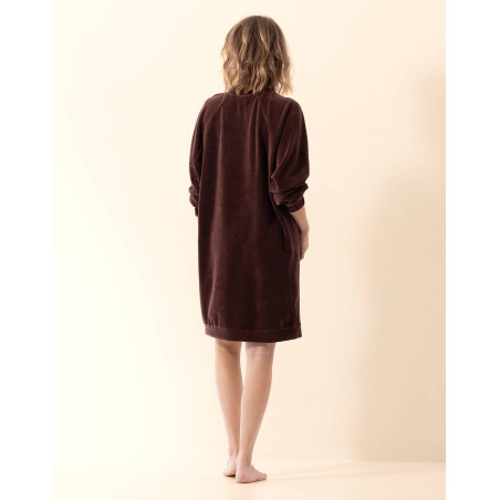 Robe en velours PSYCHE Chocolat