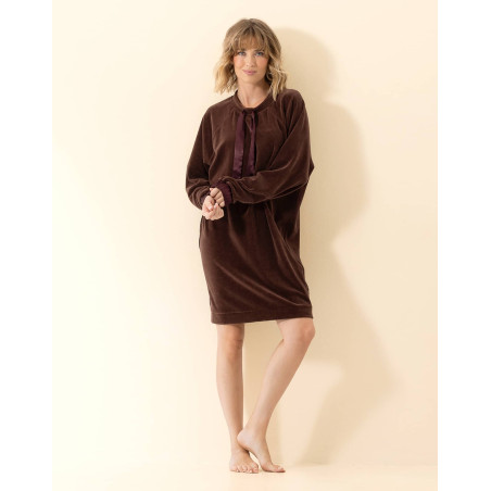 Robe en velours PSYCHE Chocolat
