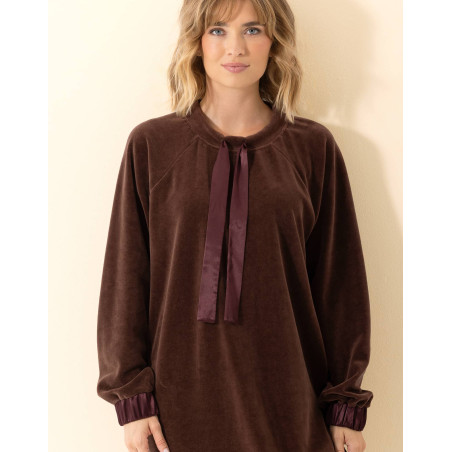 Velour dress PSYCHE Chocolate