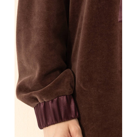 Velour dress PSYCHE Chocolate
